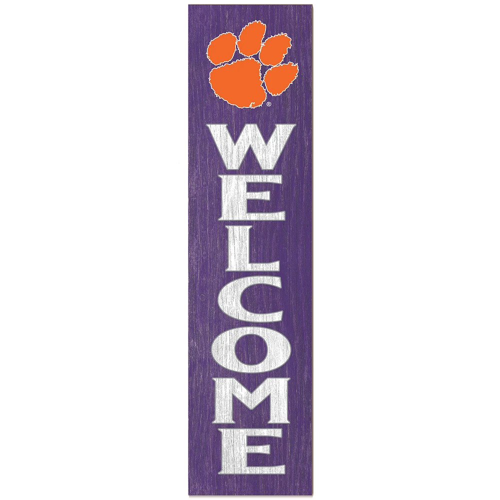 Clemson Tigers 12'' x 48'' Welcome Outdoor Leaner