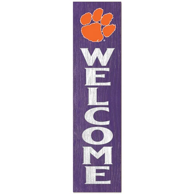 Clemson Tigers 12'' x 48'' Welcome Outdoor Leaner