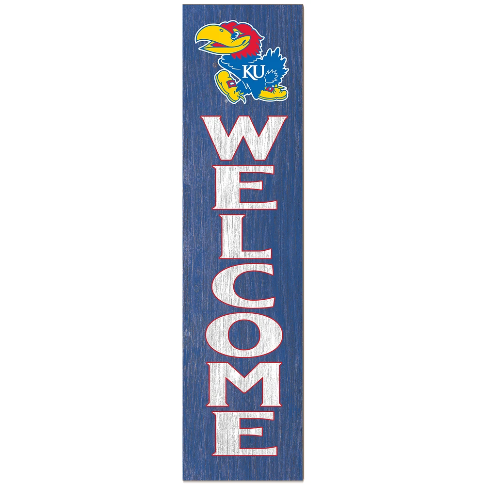 Kansas Jayhawks 12'' x 48'' Welcome Outdoor Leaner