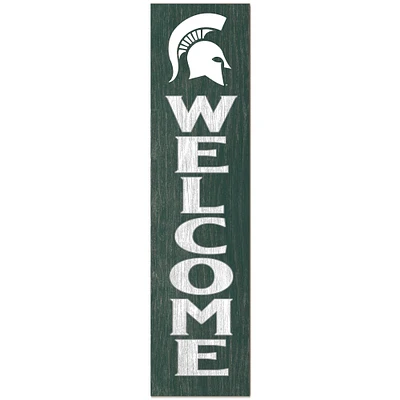 Michigan State Spartans 12'' x 48'' Welcome Outdoor Leaner