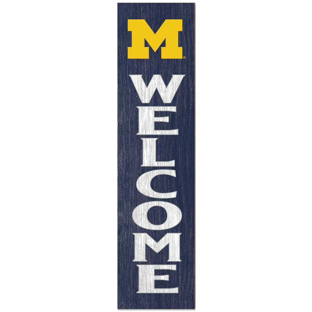 Michigan Wolverines 12'' x 48'' Welcome Outdoor Leaner