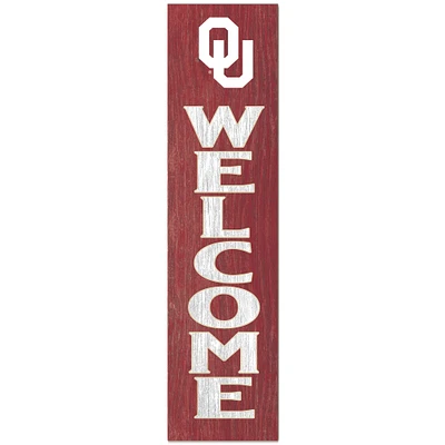 Oklahoma Sooners 12'' x 48'' Welcome Outdoor Leaner