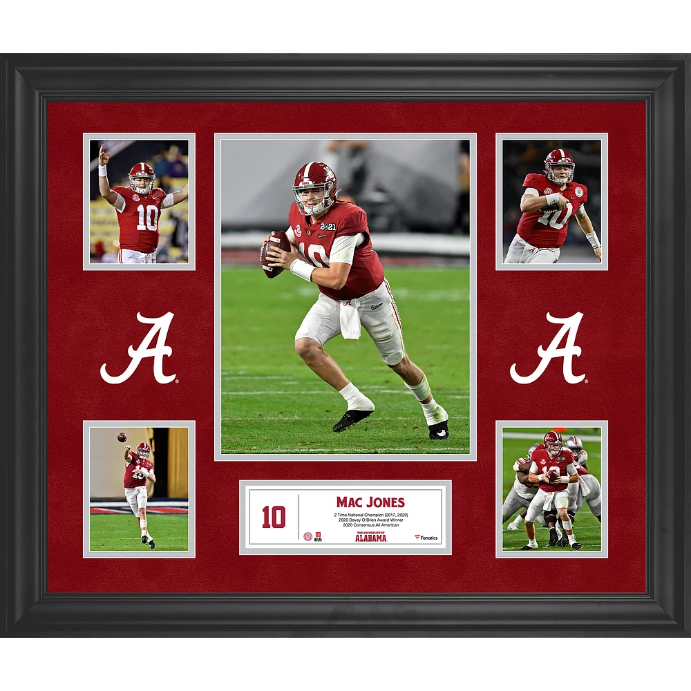 Mac Jones Alabama Crimson Tide Framed 5-Photo Collage