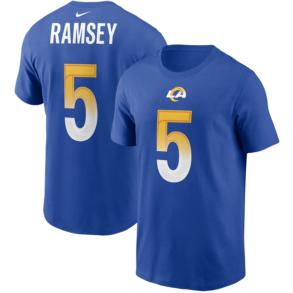 Men's Nike Jalen Ramsey Royal Los Angeles Rams Player Name & Number T-Shirt