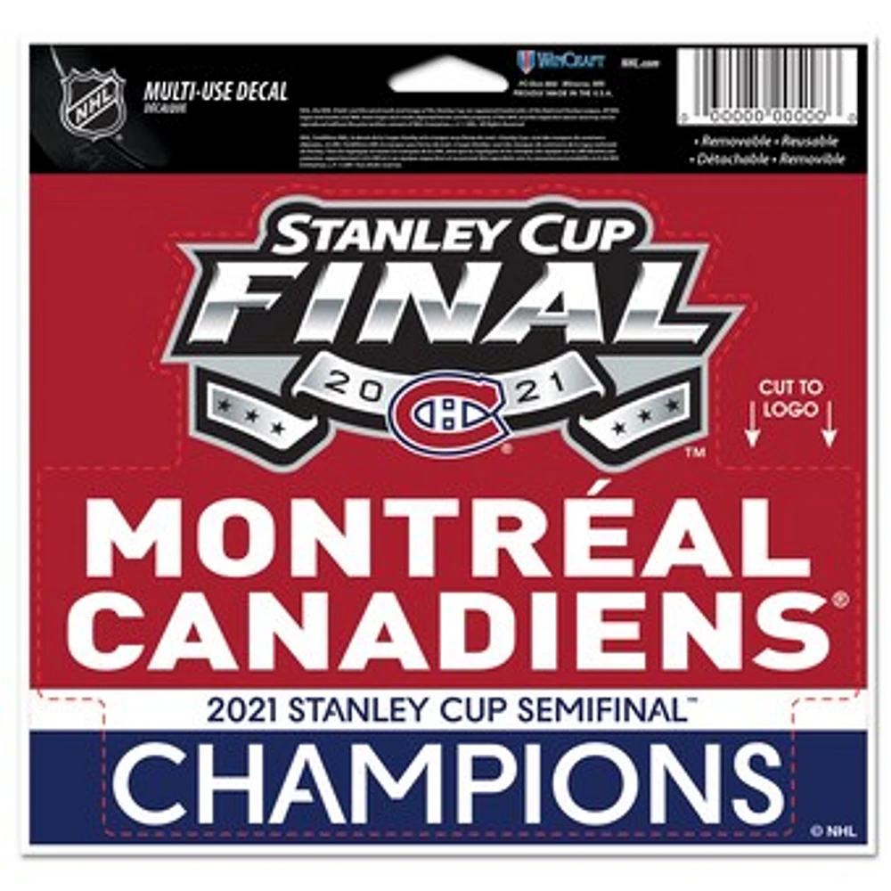 WinCraft Montreal Canadiens 2021 Stanley Cup Semifinal Champions 4'' x 6'' Multi-Use Decal