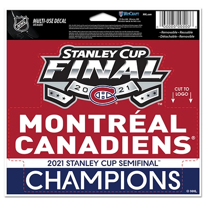 WinCraft Montreal Canadiens 2021 Stanley Cup Semifinal Champions 4'' x 6'' Multi-Use Decal