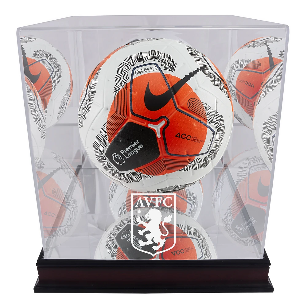 Aston Villa Mahogany Team Logo Soccer Ball Display Case