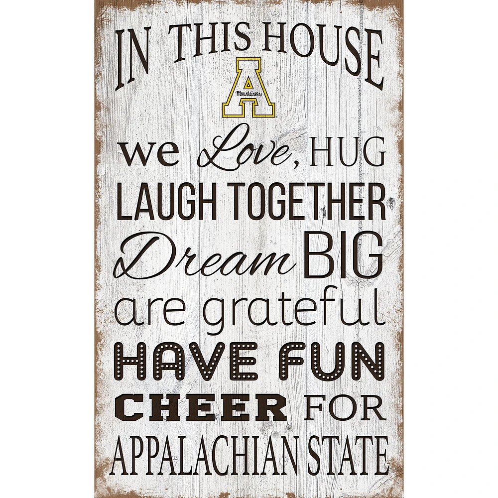 Appalachian State Mountaineers 11'' x 19'' Team In This House Sign