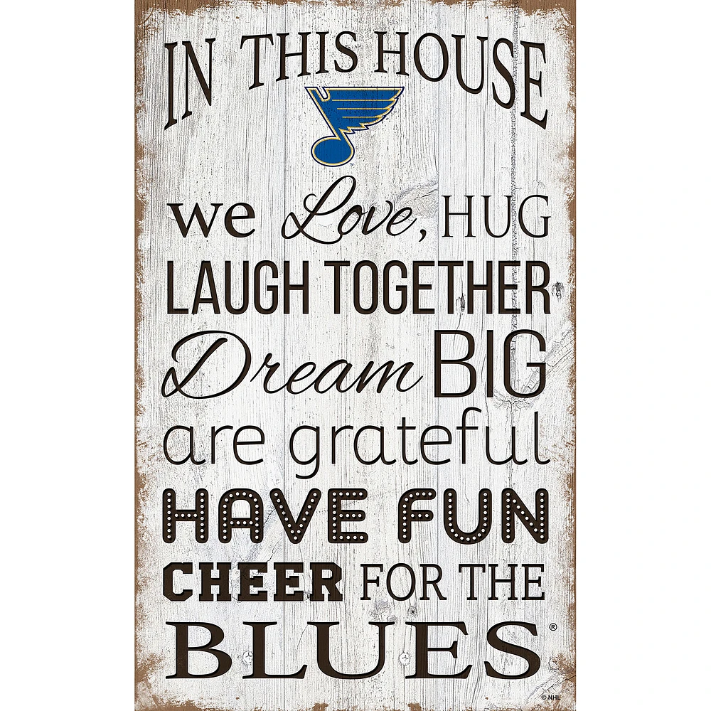 St. Louis Blues 11'' x 19'' Team In This House Sign