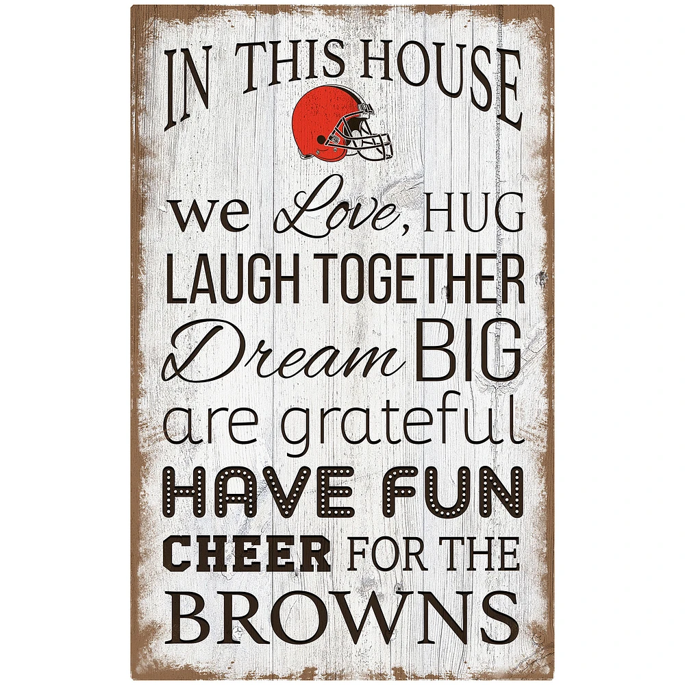Cleveland Browns 11'' x 19'' Team In This House Sign