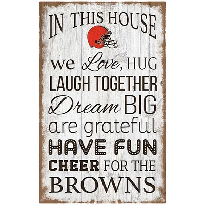 Cleveland Browns 11'' x 19'' Team In This House Sign