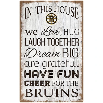 Boston Bruins 11'' x 19'' Team In This House Sign