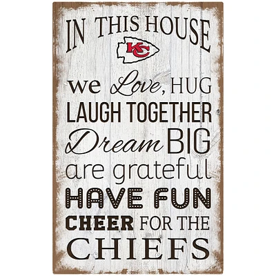 Kansas City Chiefs 11'' x 19'' Team In This House Sign