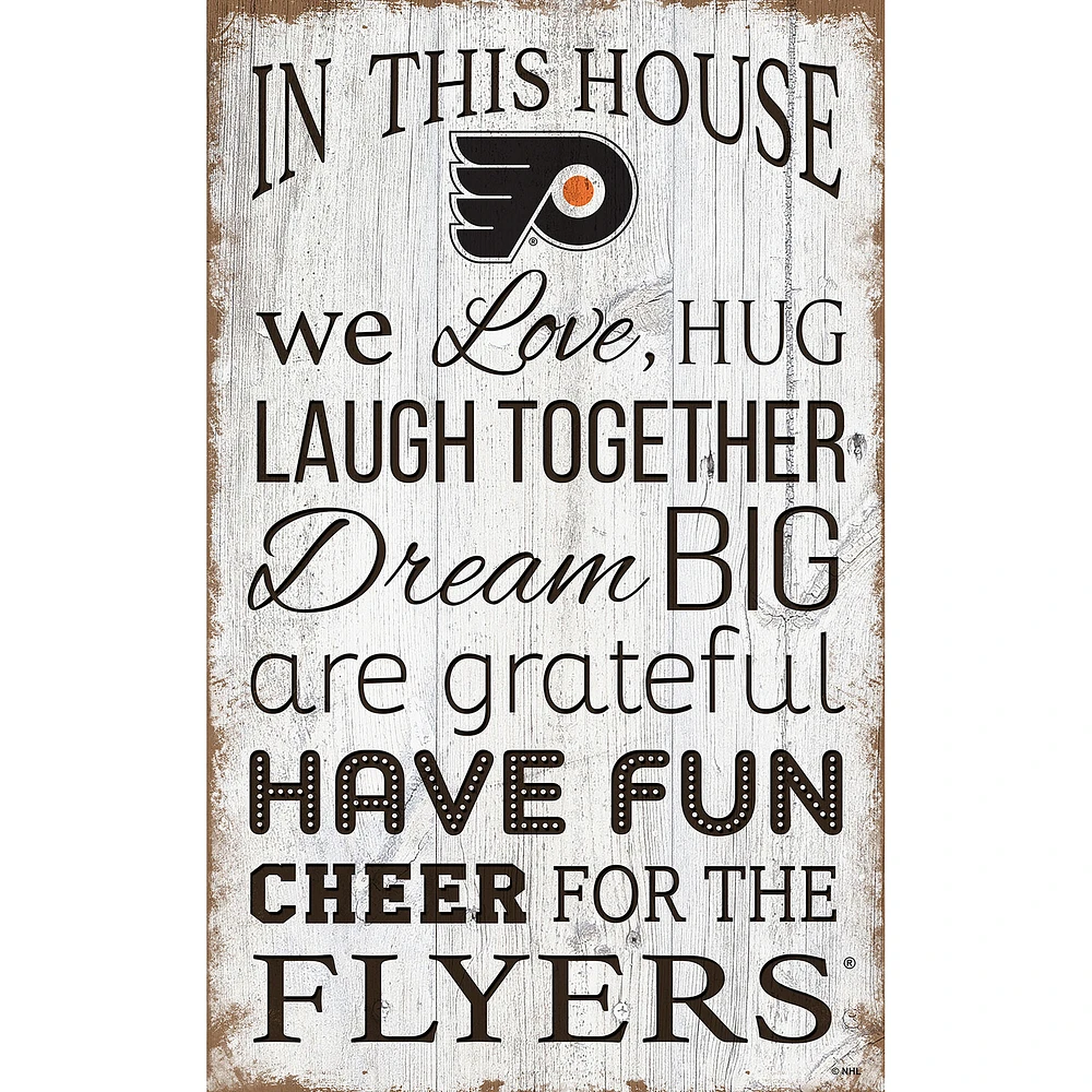 Philadelphia Flyers 11'' x 19'' Team In This House Sign