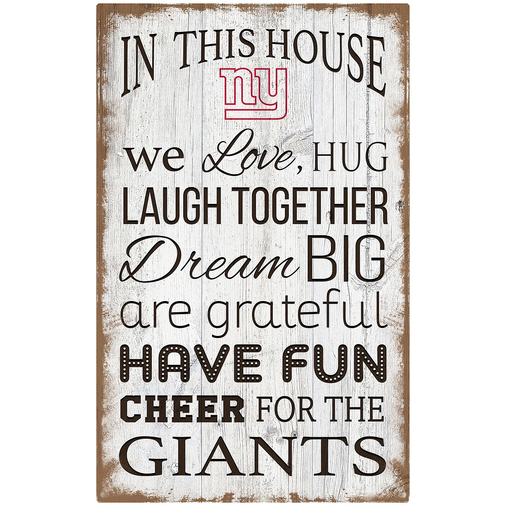New York Giants 11'' x 19'' Team In This House Sign