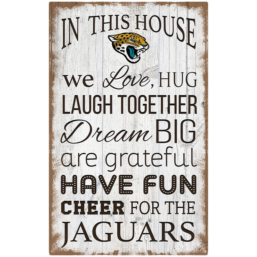Jacksonville Jaguars 11'' x 19'' Team In This House Sign