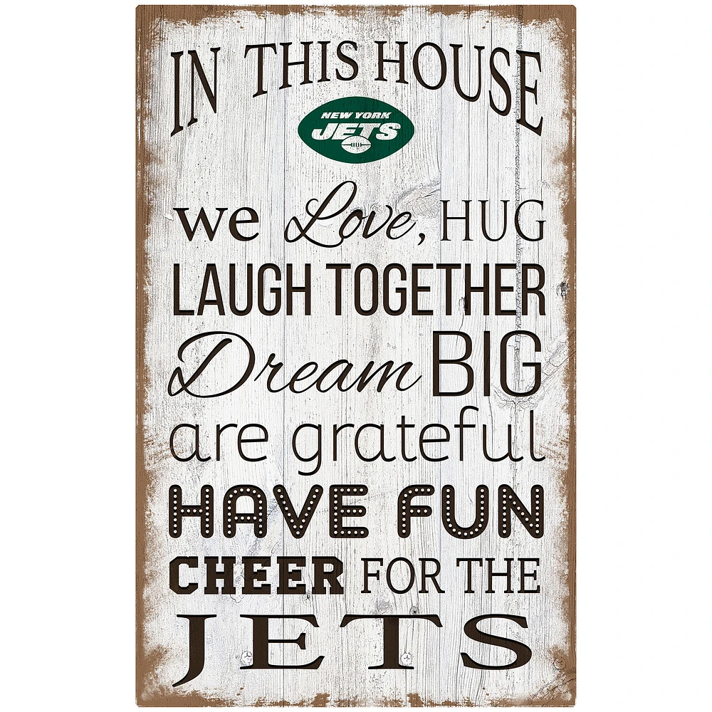 New York Jets 11'' x 19'' Team In This House Sign