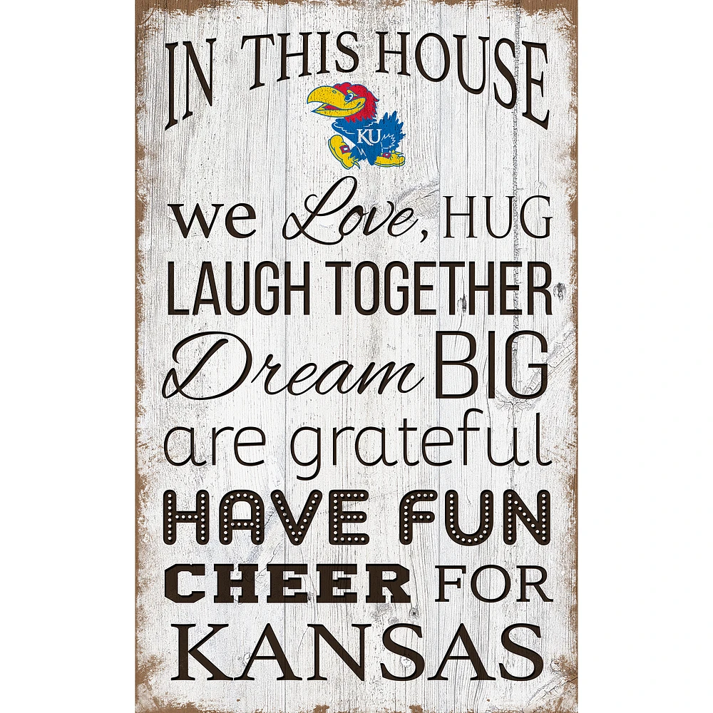 Kansas Jayhawks 11'' x 19'' Team In This House Sign