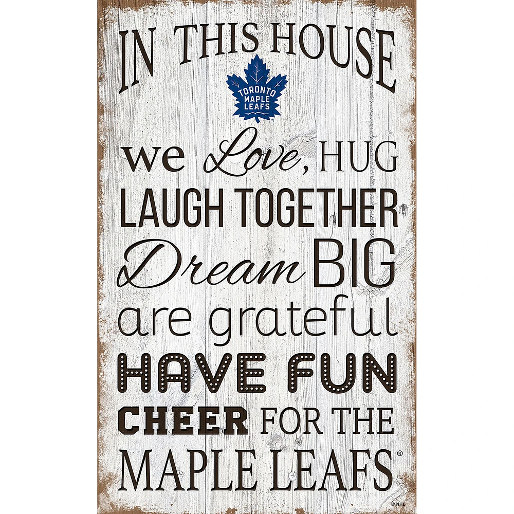 Toronto Maple Leafs 11'' x 19'' Team In This House Sign