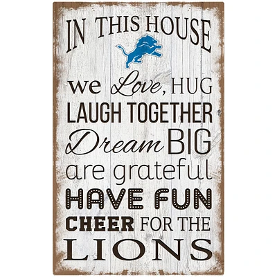 Detroit Lions 11'' x 19'' Team In This House Sign
