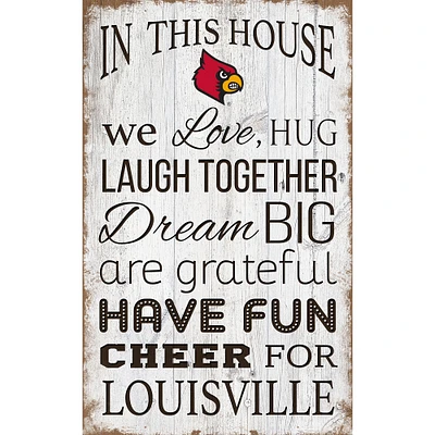 Louisville Cardinals 11'' x 19'' Team In This House Sign
