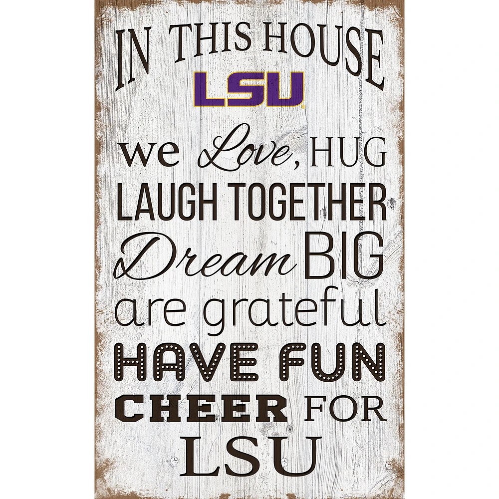 LSU Tigers 11'' x 19'' Team In This House Sign
