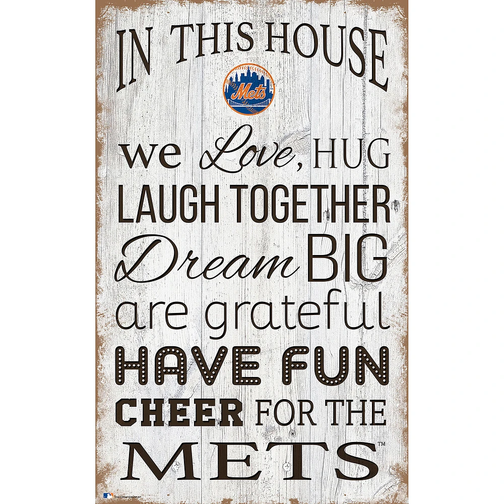 New York Mets 11'' x 19'' Team In This House Sign