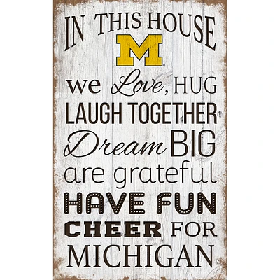 Michigan Wolverines 11'' x 19'' Team In This House Sign