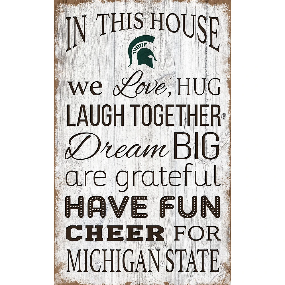 Michigan State Spartans 11'' x 19'' Team In This House Sign