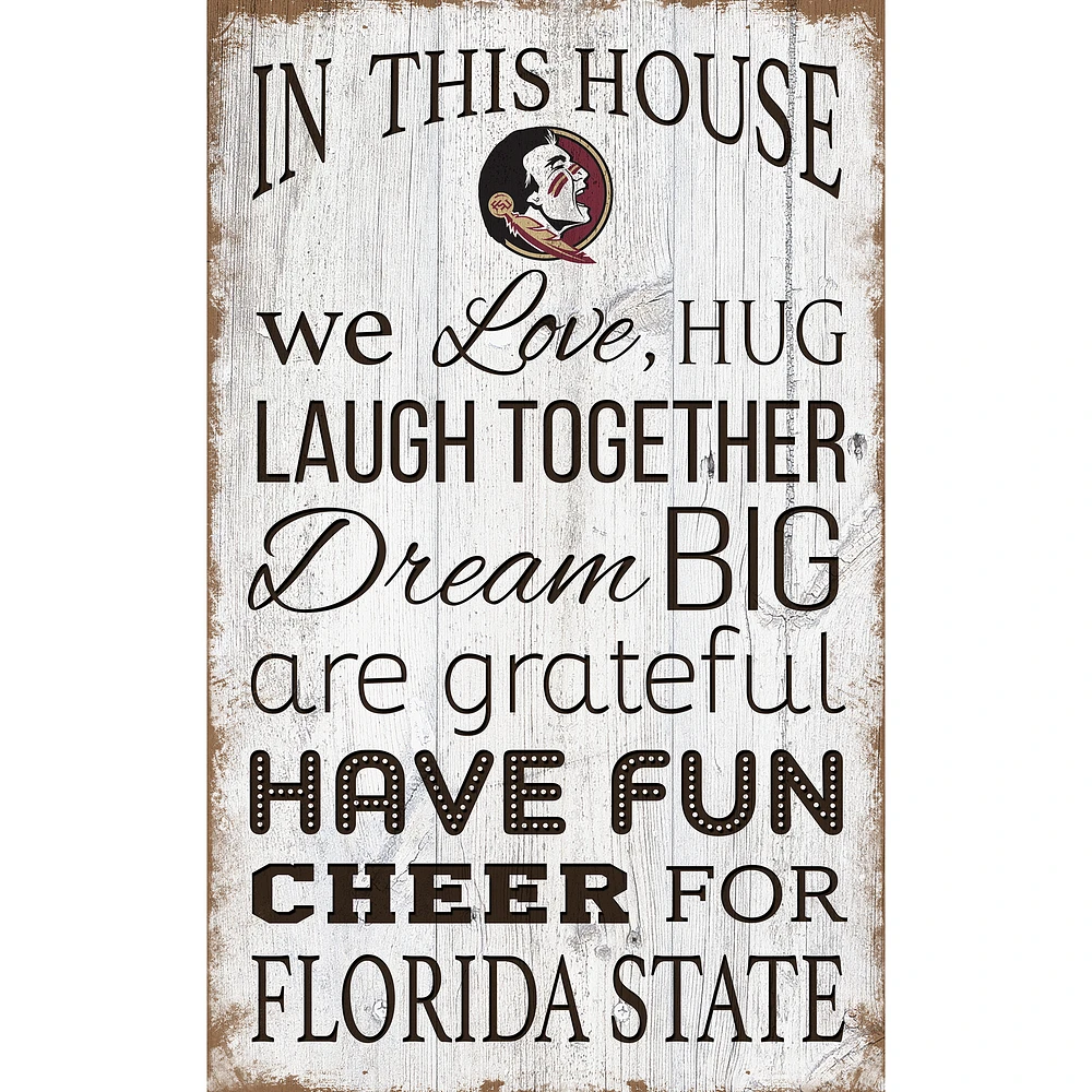 Florida State Seminoles 11'' x 19'' Team In This House Sign
