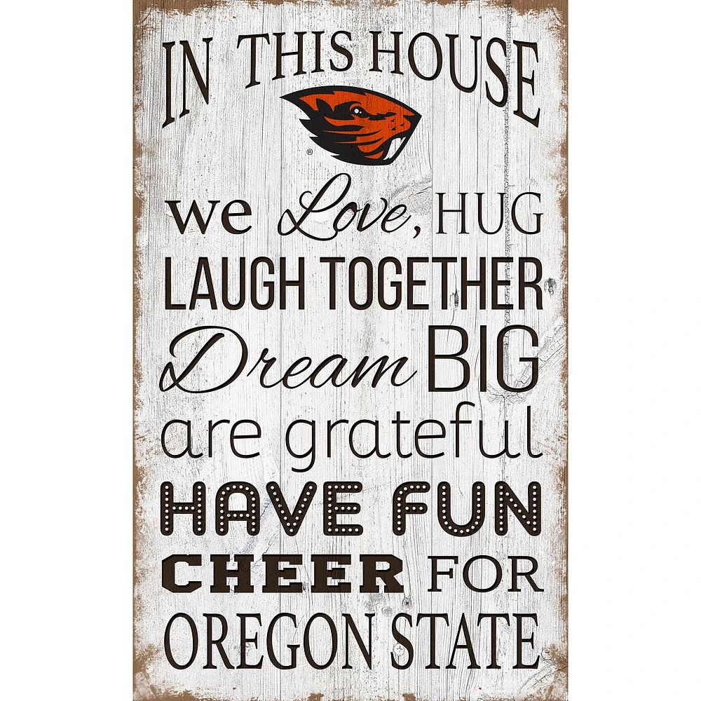 Oregon State Beavers 11'' x 19'' Team In This House Sign