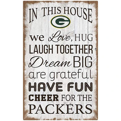 Green Bay Packers 11'' x 19'' Team In This House Sign