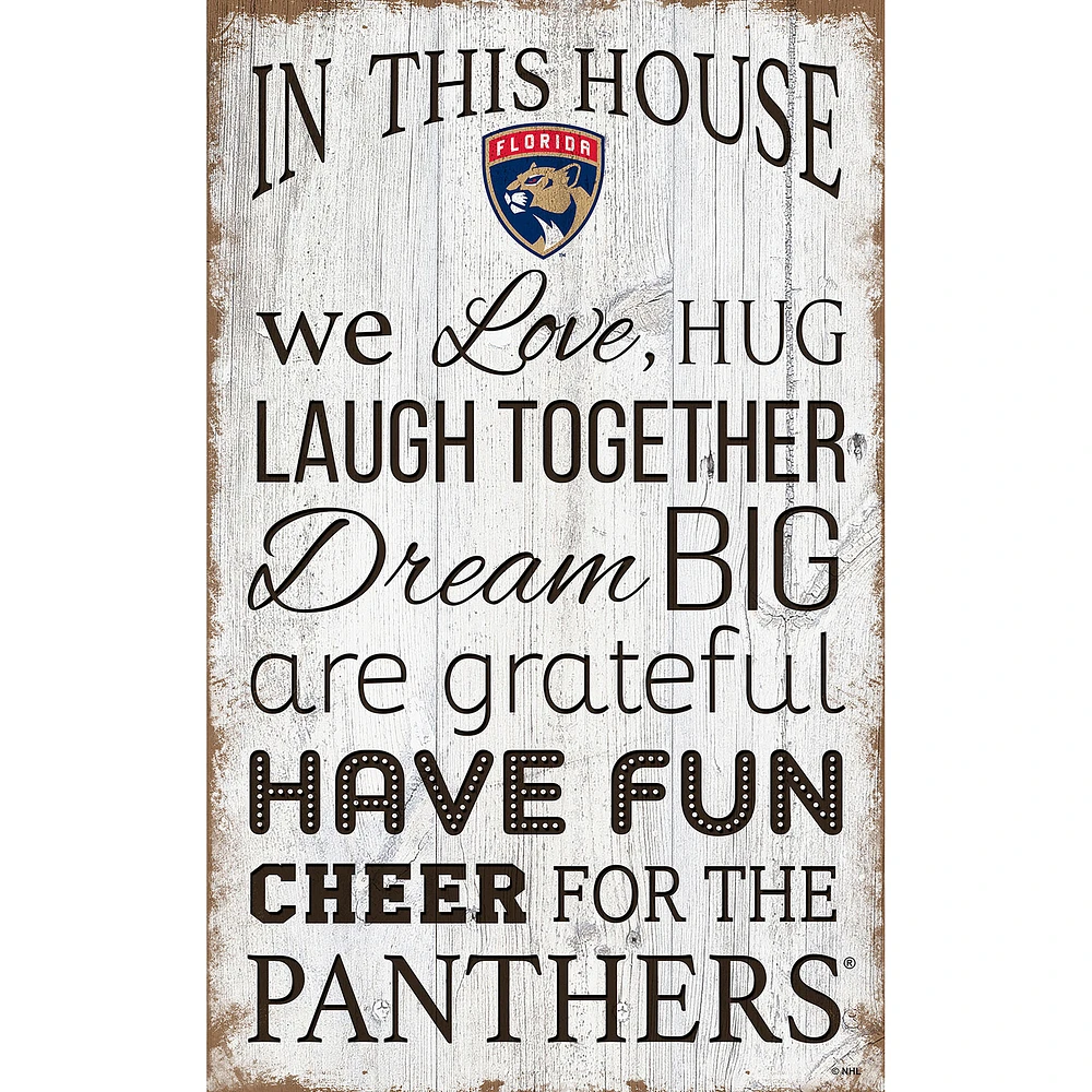 Florida Panthers 11'' x 19'' Team In This House Sign