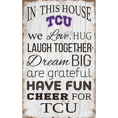 TCU Horned Frogs 11'' x 19'' Team In This House Sign