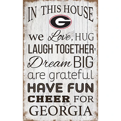 Georgia Bulldogs 11'' x 19'' Team In This House Sign