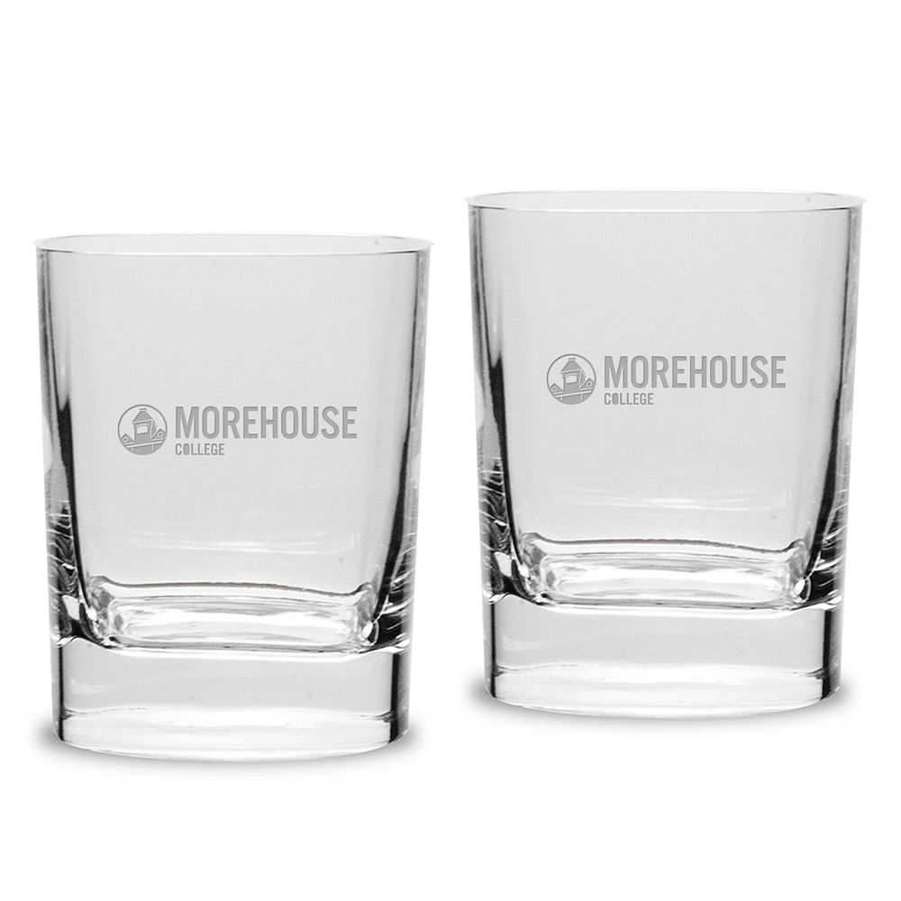Morehouse Maroon Tigers 2-Piece 11.75oz. Luigi Bormioli Square Double Old Fashion Glasses Set