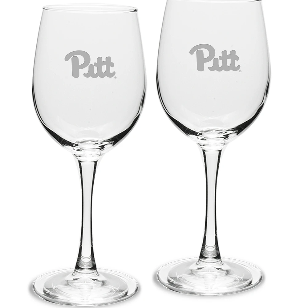 Pitt Panthers 2-Piece 12oz. Traditional White Wine Glass Set