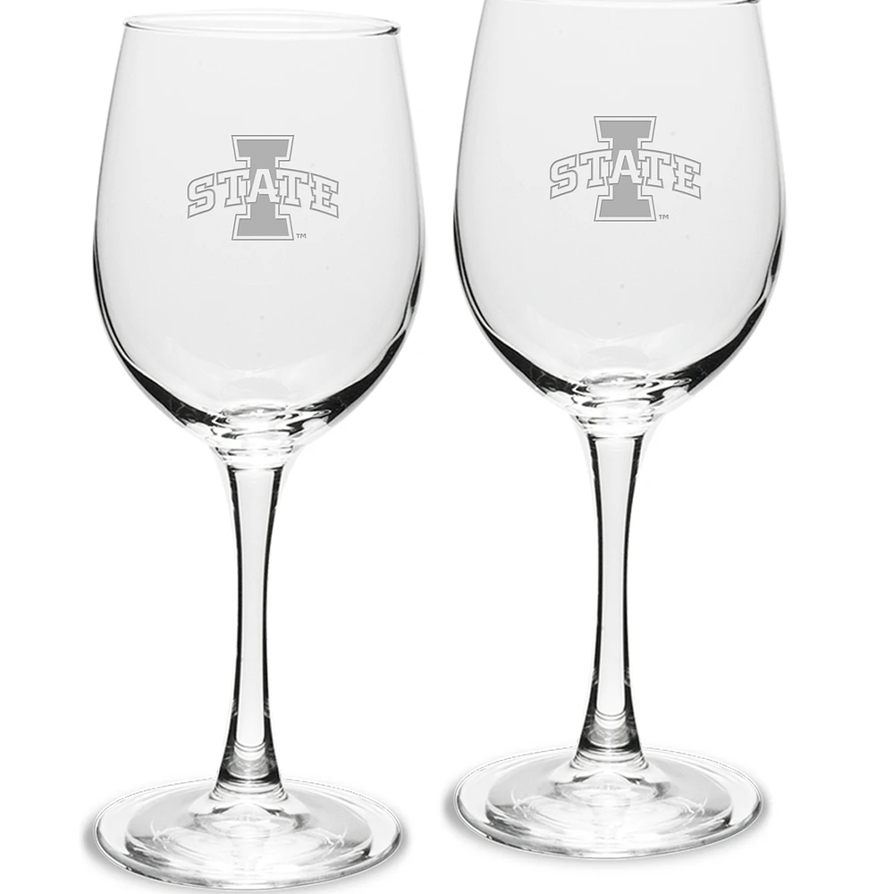 Iowa State Cyclones 2-Piece 12oz. Traditional White Wine Glass Set