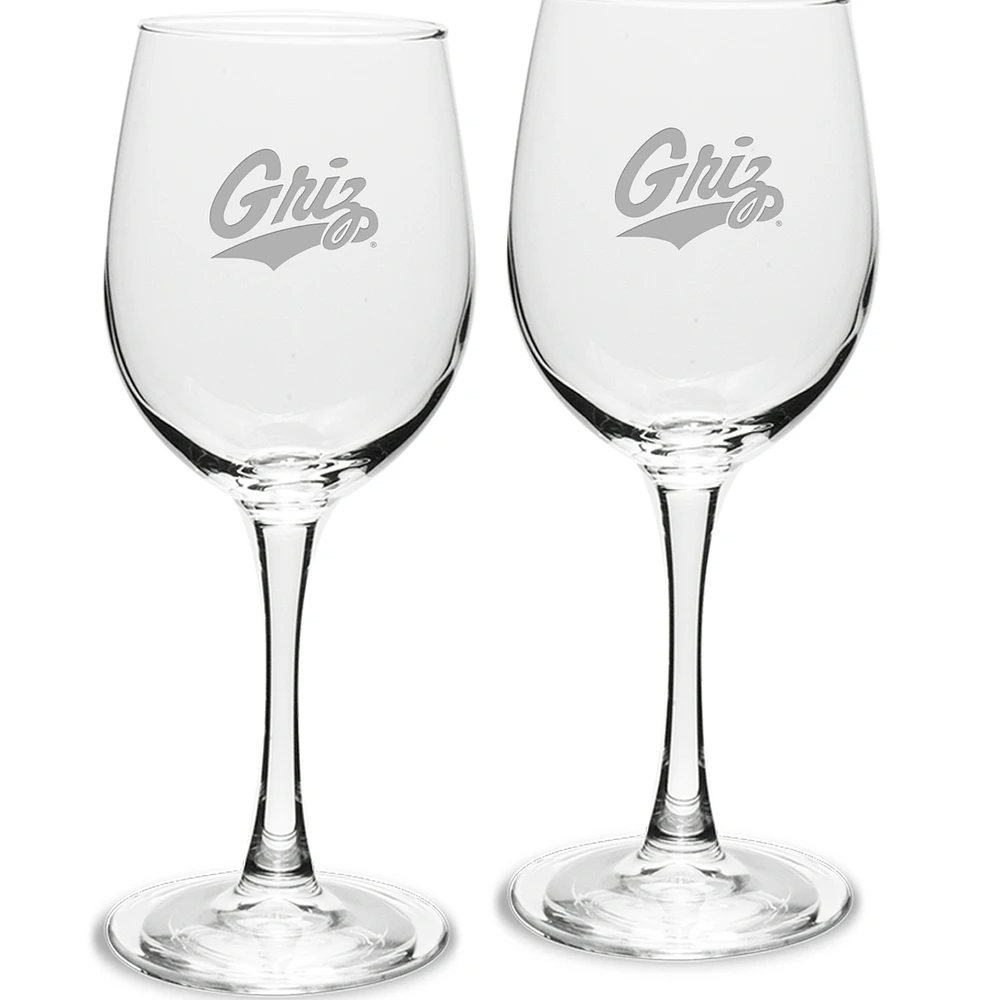 Montana Grizzlies 2-Piece 12oz. Traditional White Wine Glass Set