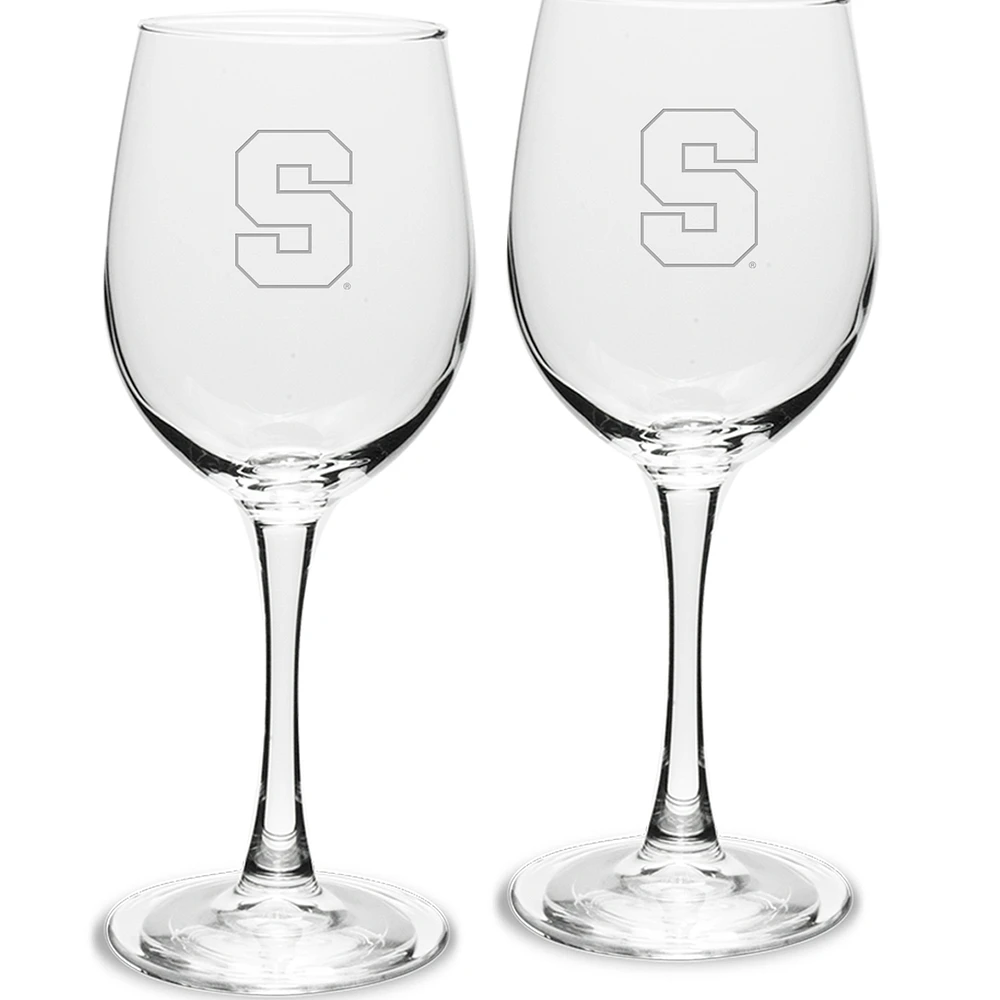 Syracuse Orange 2-Piece 12oz. Traditional White Wine Glass Set