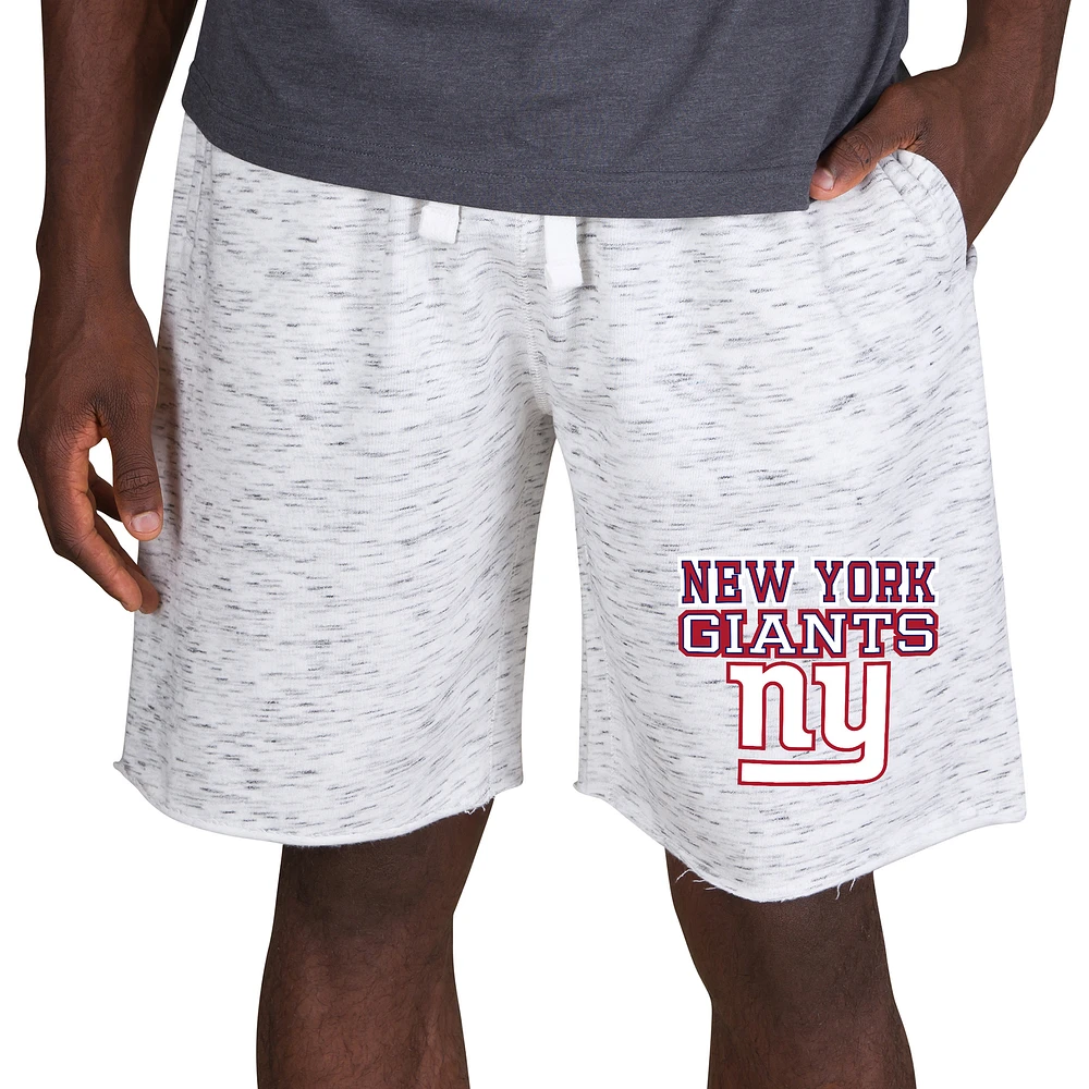 Men's Concepts Sport White/Charcoal New York Giants Alley Fleece Shorts