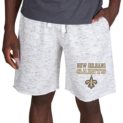 Men's Concepts Sport White/Charcoal New Orleans Saints Alley Fleece Shorts