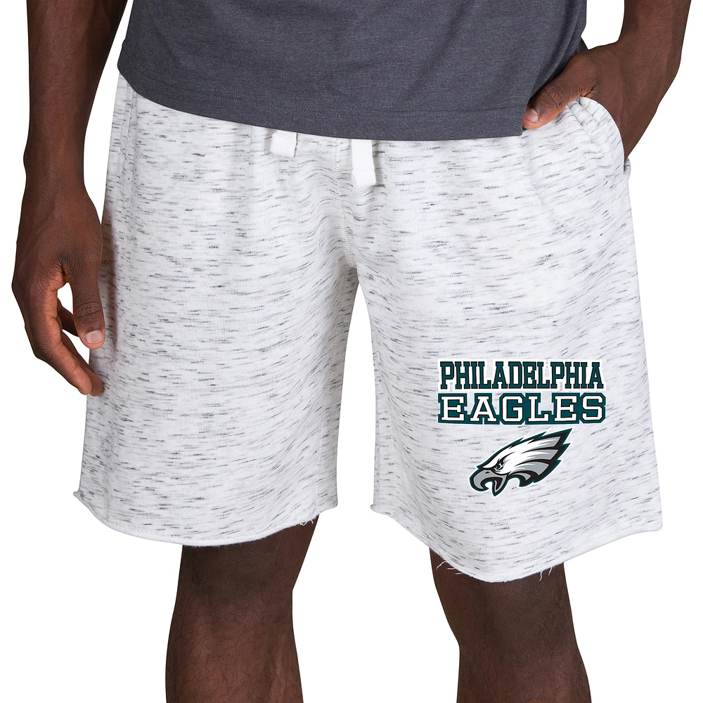Men's Concepts Sport White/Charcoal Philadelphia Eagles Alley Fleece Shorts