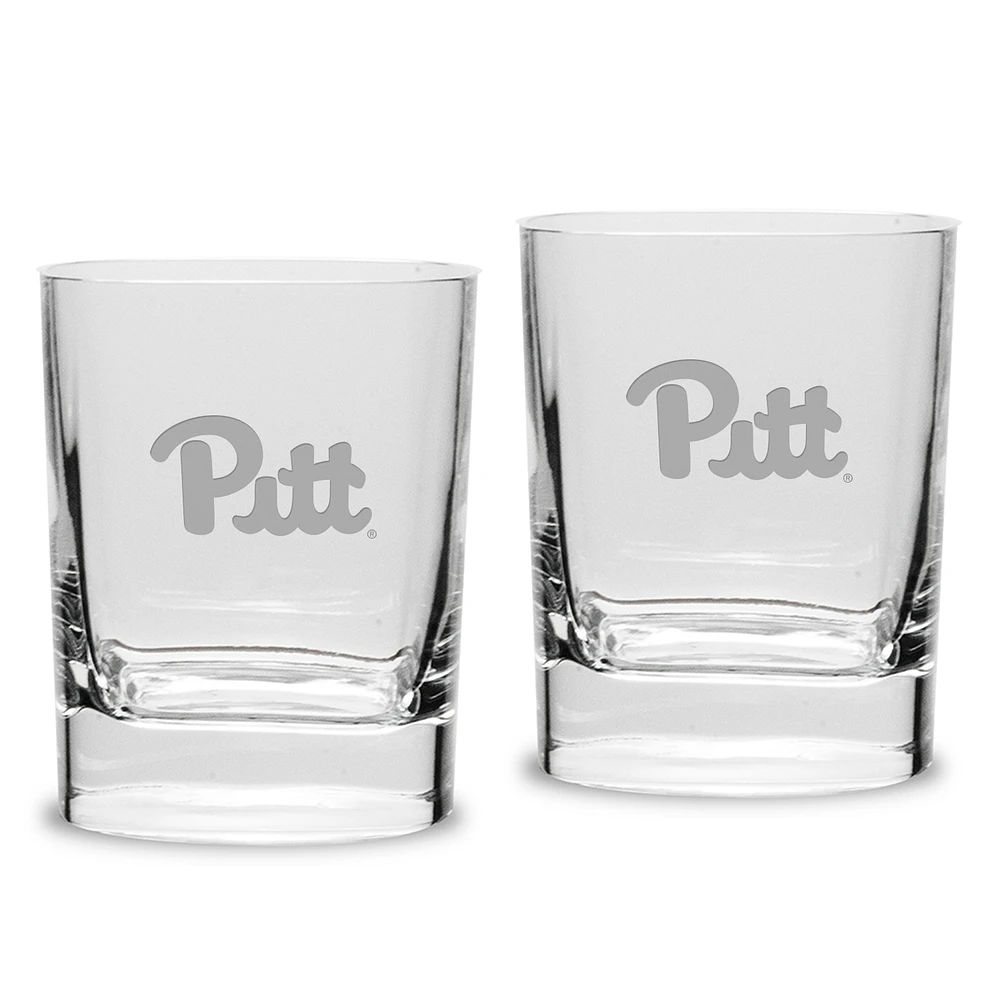 Pitt Panthers 2-Piece 11.75oz. Square Double Old-Fashioned Glass Set