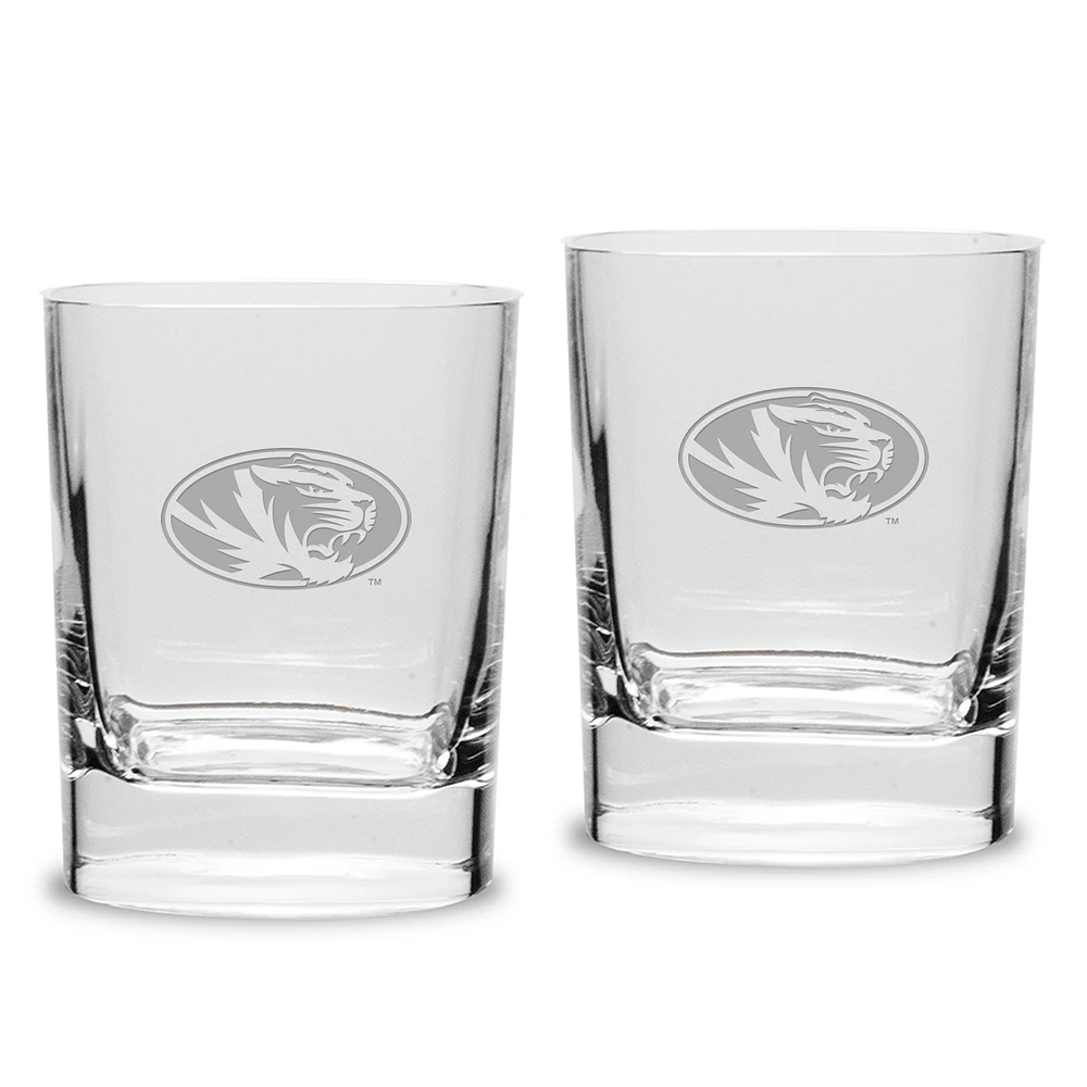 Missouri Tigers 2-Piece 11.75oz. Square Double Old-Fashioned Glass Set
