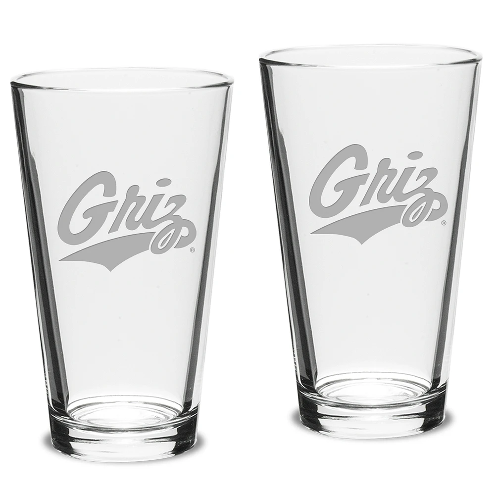 Montana Grizzlies 2-Piece 16oz. Classic Pub Glass Set