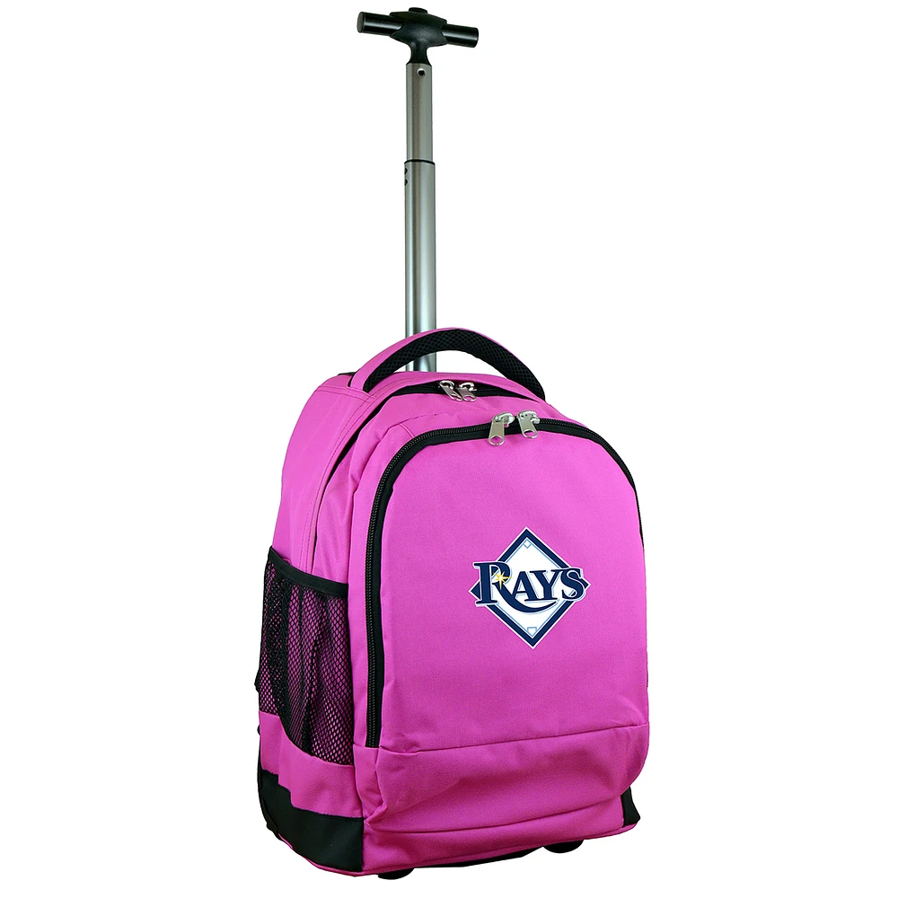 MOJO Pink Tampa Bay Rays 19'' Premium Logo Wheeled Backpack