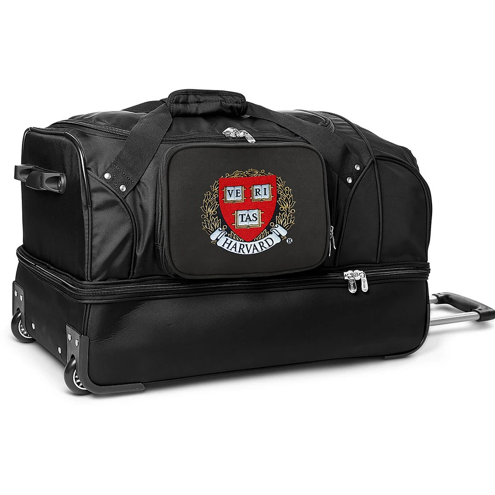 MOJO Black Harvard Crimson 27'' Drop Bottom Wheeled Duffle Bag