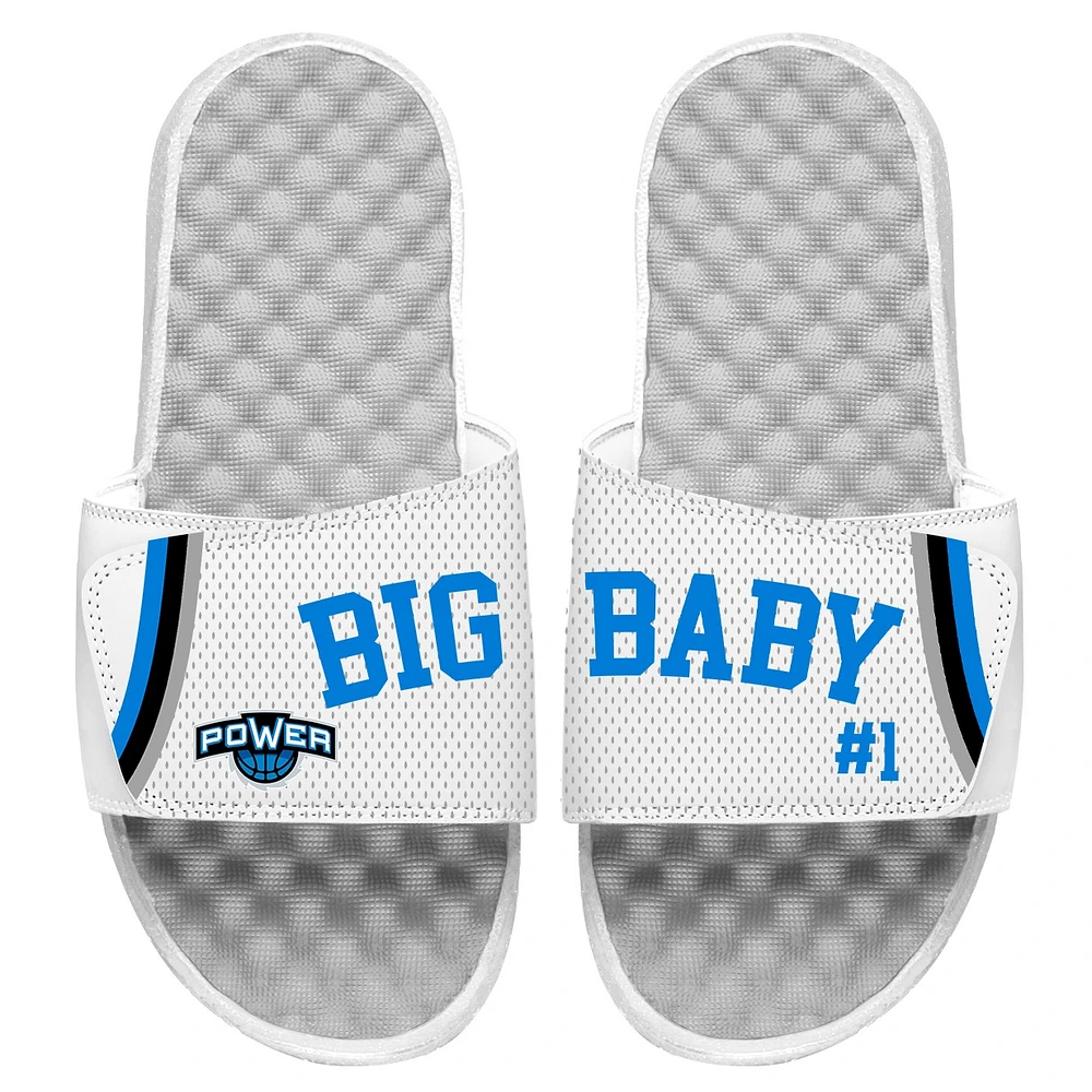 Youth ISlide Big Baby Power White Statement Jersey Split Side Sandals