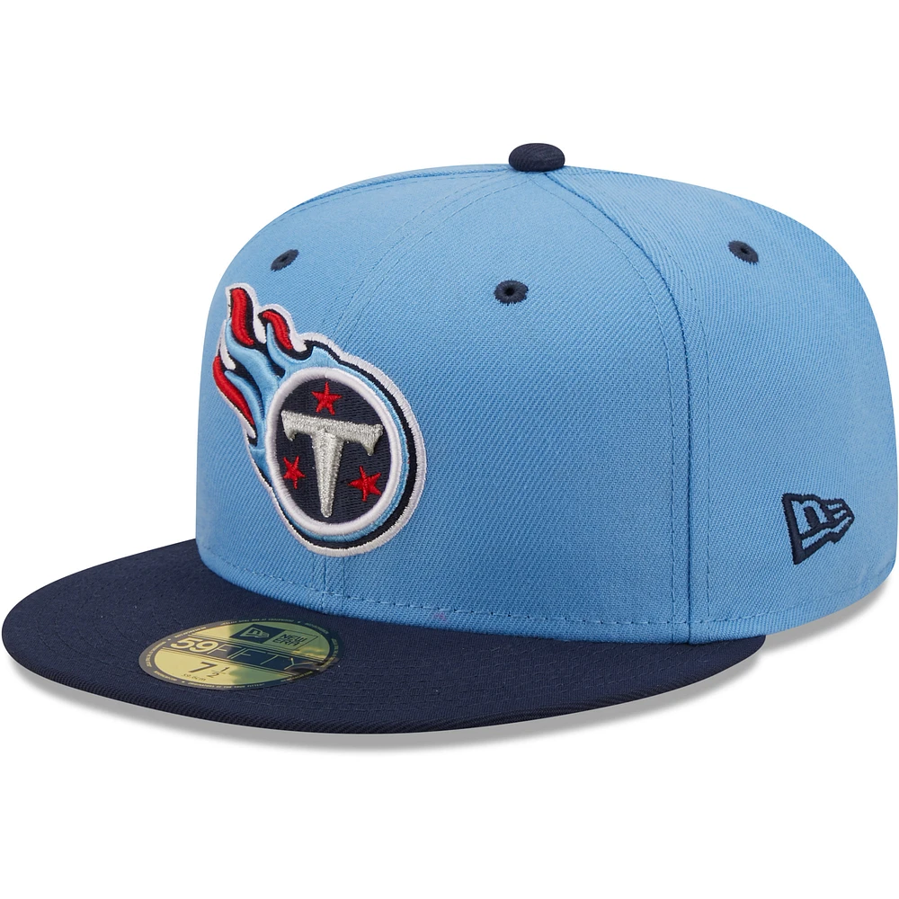 Men's New Era Light Blue/Navy Tennessee Titans Flipside 2Tone 59FIFTY Fitted Hat
